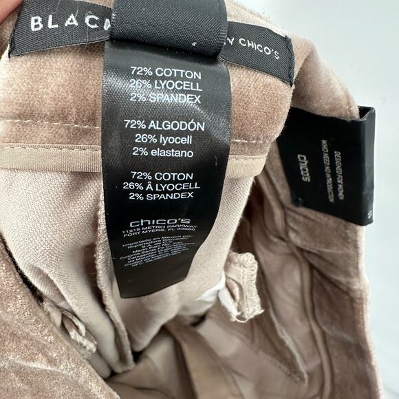 CHICO'S Black Label Velveteen Skinny Leg Pants in Taos Taupe // .5 US 6 - Picture 8 of 13